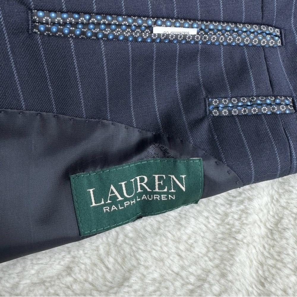 Ralph Lauren NWT Wool Blend Ultra Flex Navy Blue Pinstripe Sport Blazer - Picture 8 of 8